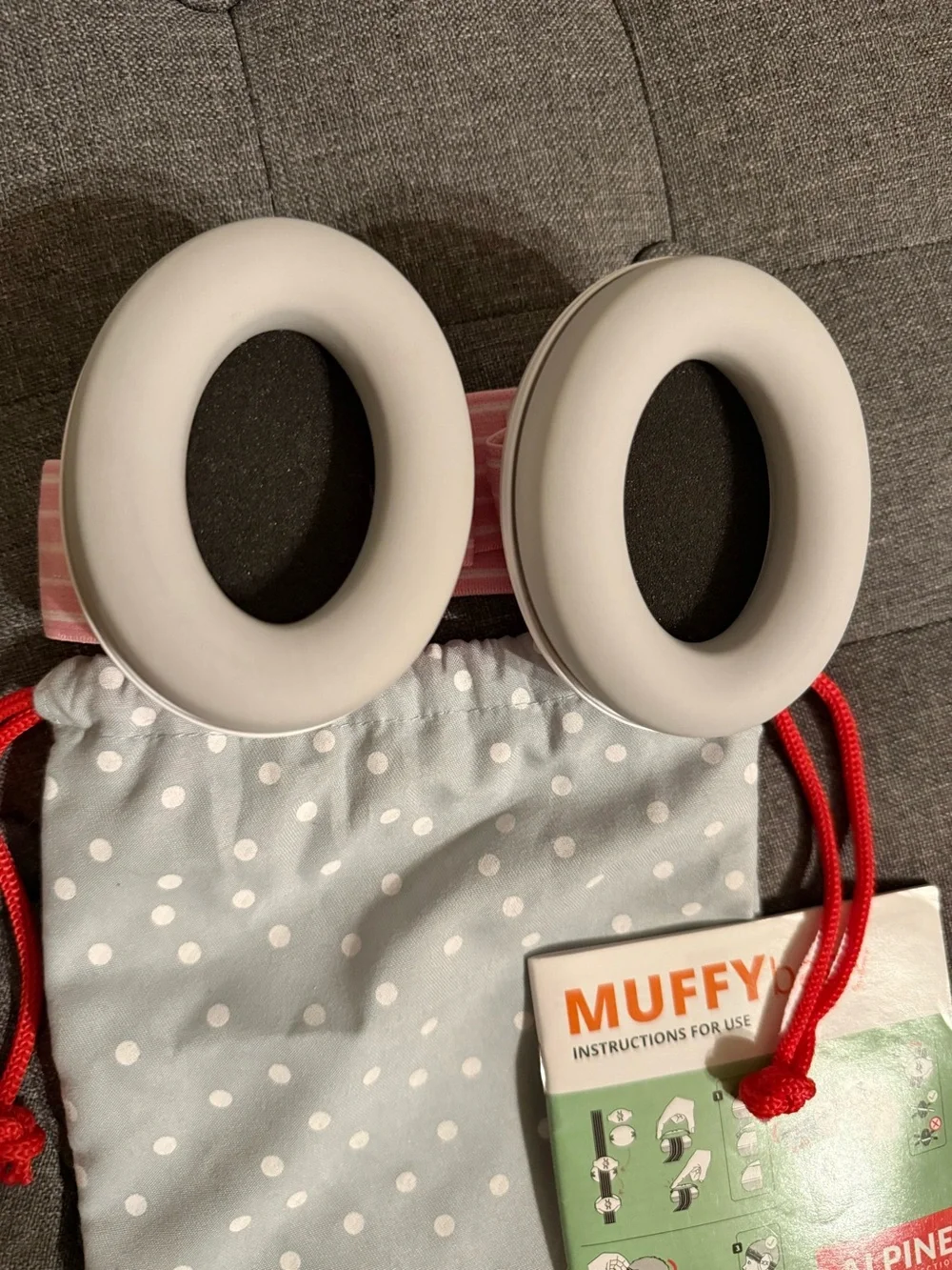 Alpine MuffyBaby Infant Hearing Protectors in Pink and Gray